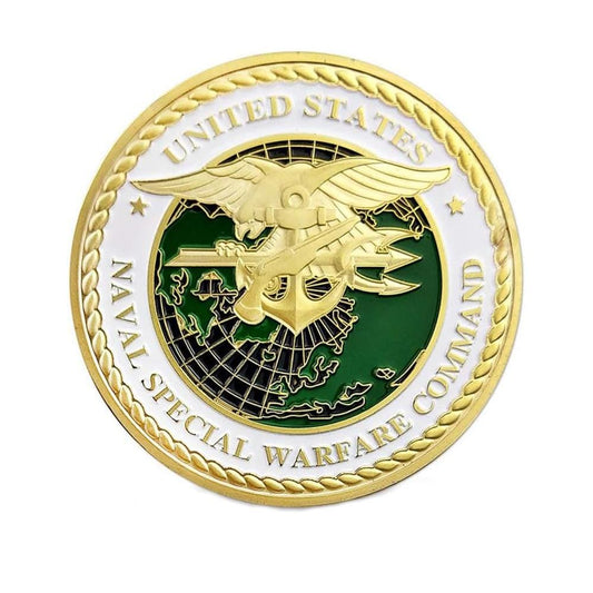 United States Naval Special Warfare Command Military Challenge Gold Plated Coin