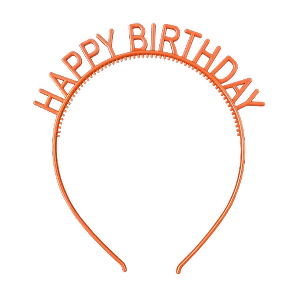 Unlit Happy Birthday Rainbow Headbands Pack of 6