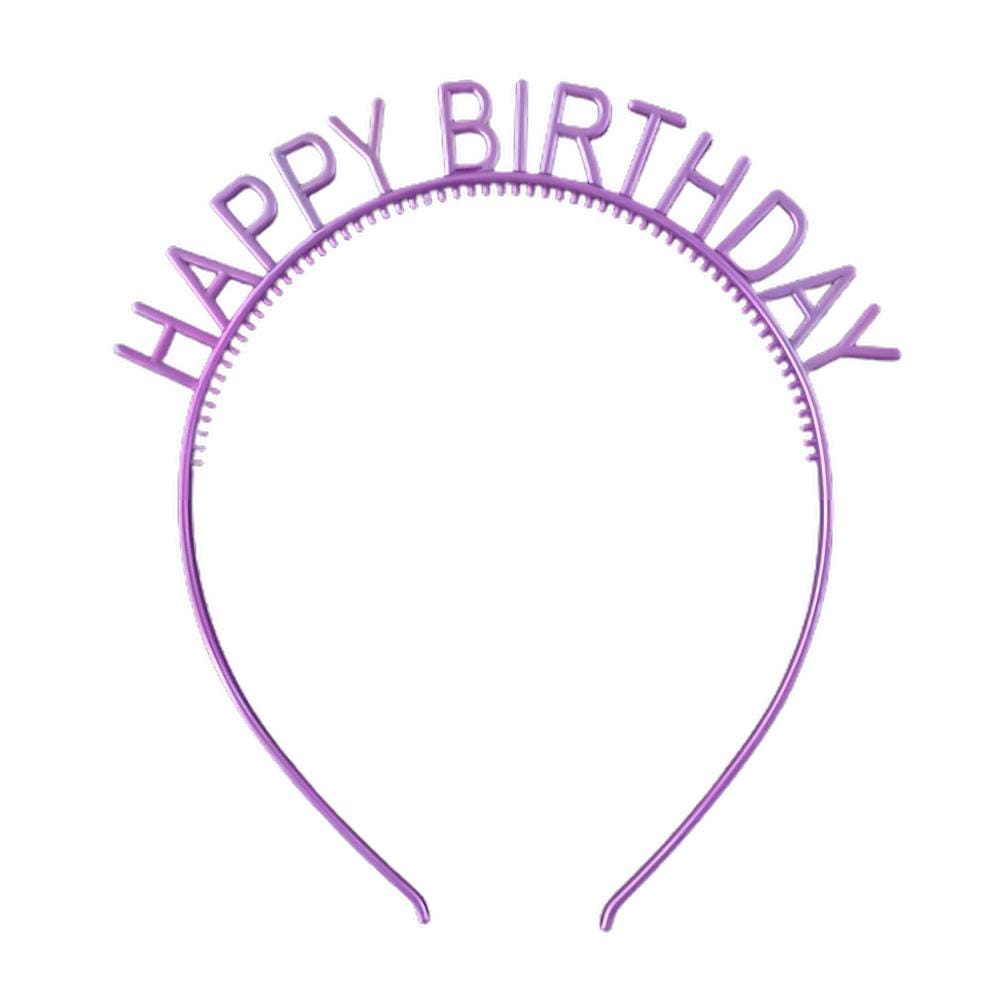 Unlit Happy Birthday Rainbow Headbands Pack of 6