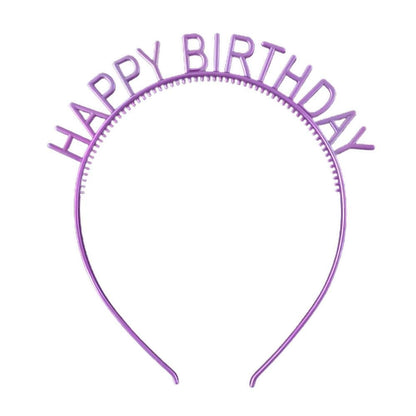 Unlit Happy Birthday Rainbow Headbands Pack of 6
