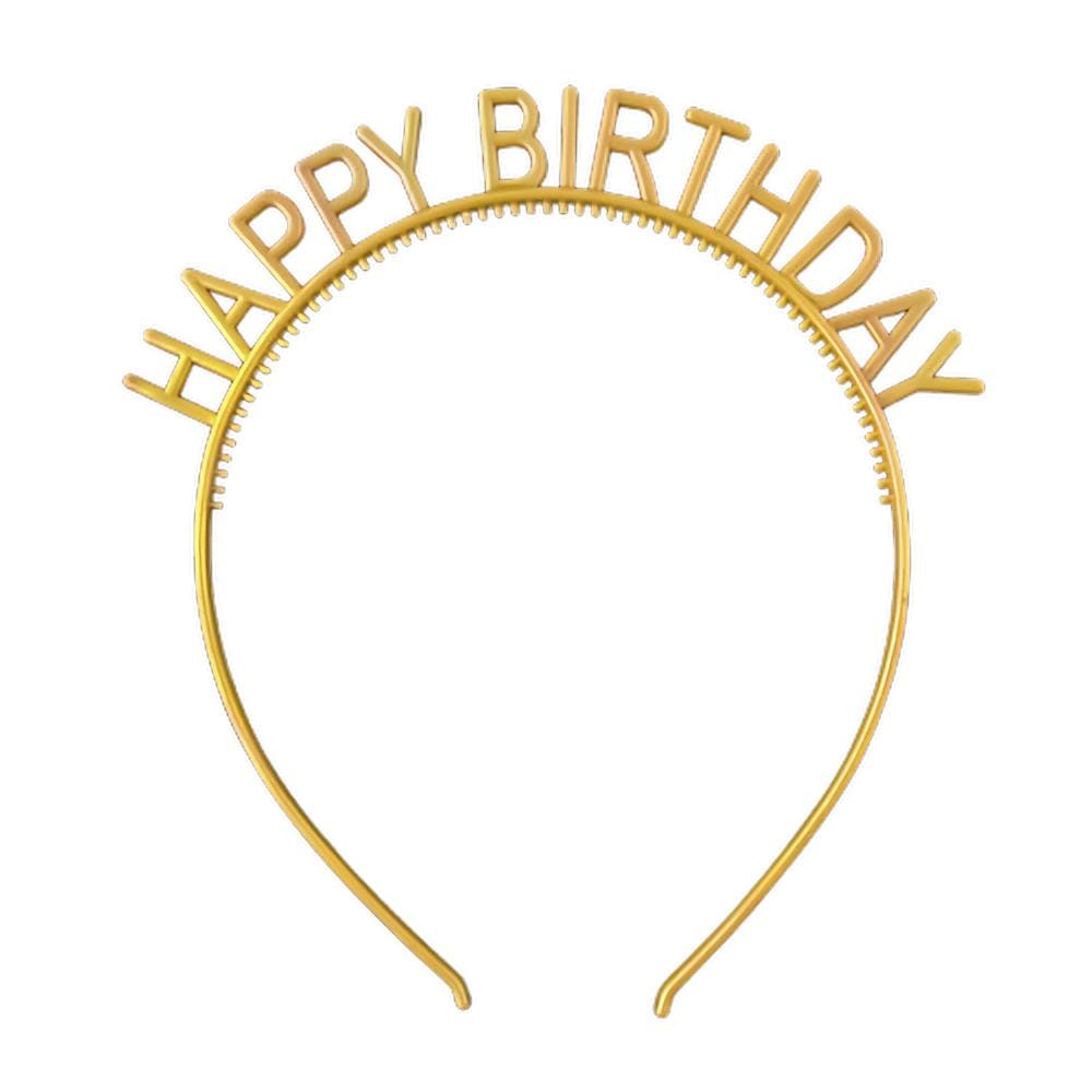 Unlit Happy Birthday Rainbow Headbands Pack of 6