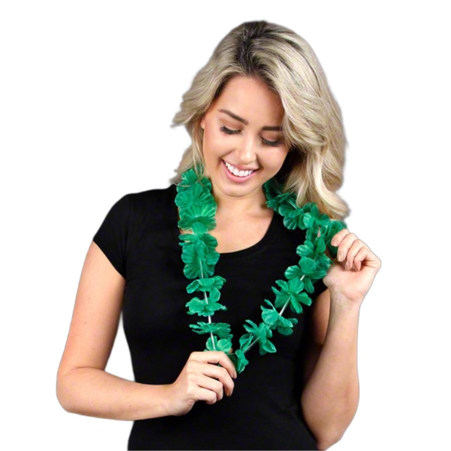 Hawaiian Flower Lei Necklace Green