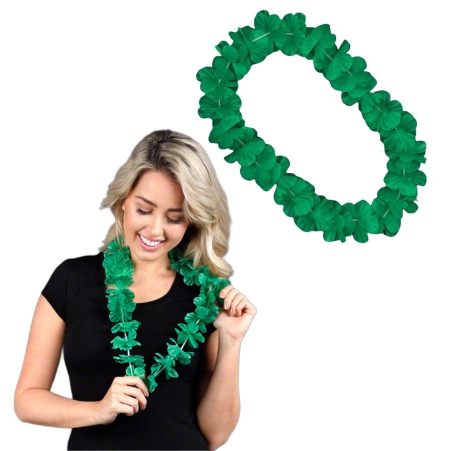 Hawaiian Flower Lei Necklace Green