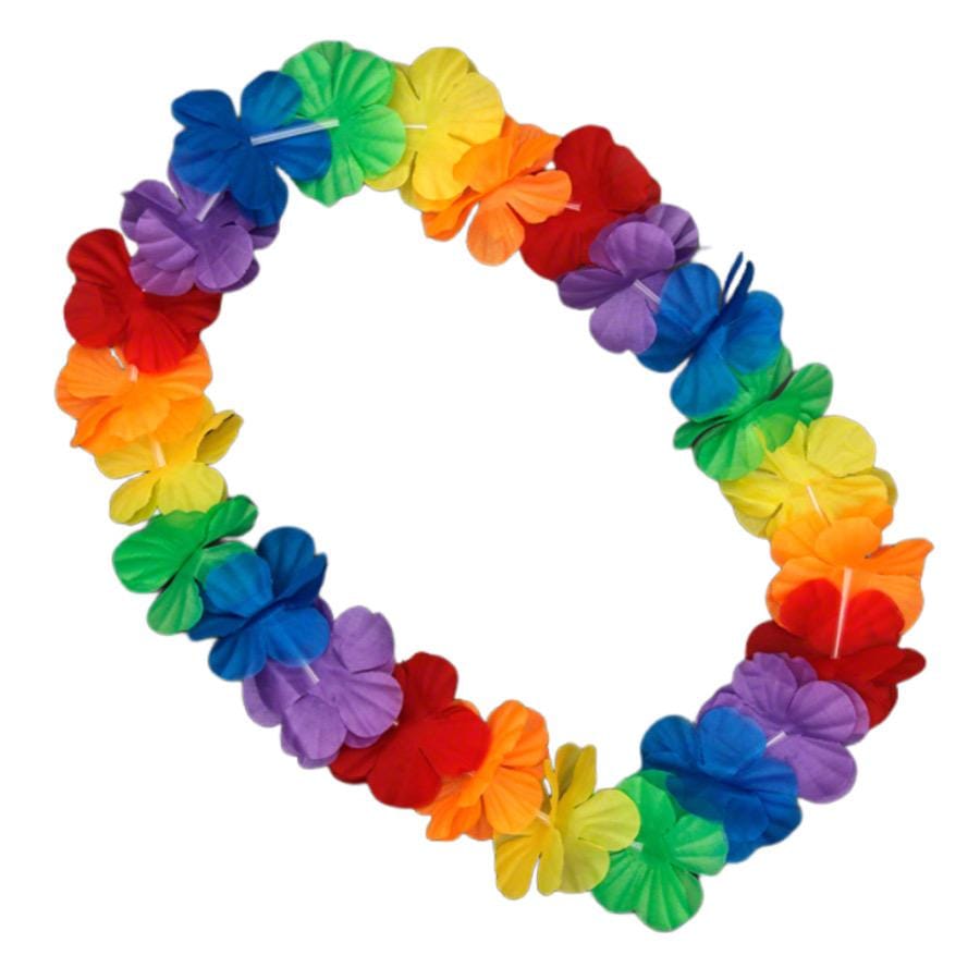 Hawaiian Flower Lei Necklace Rainbow