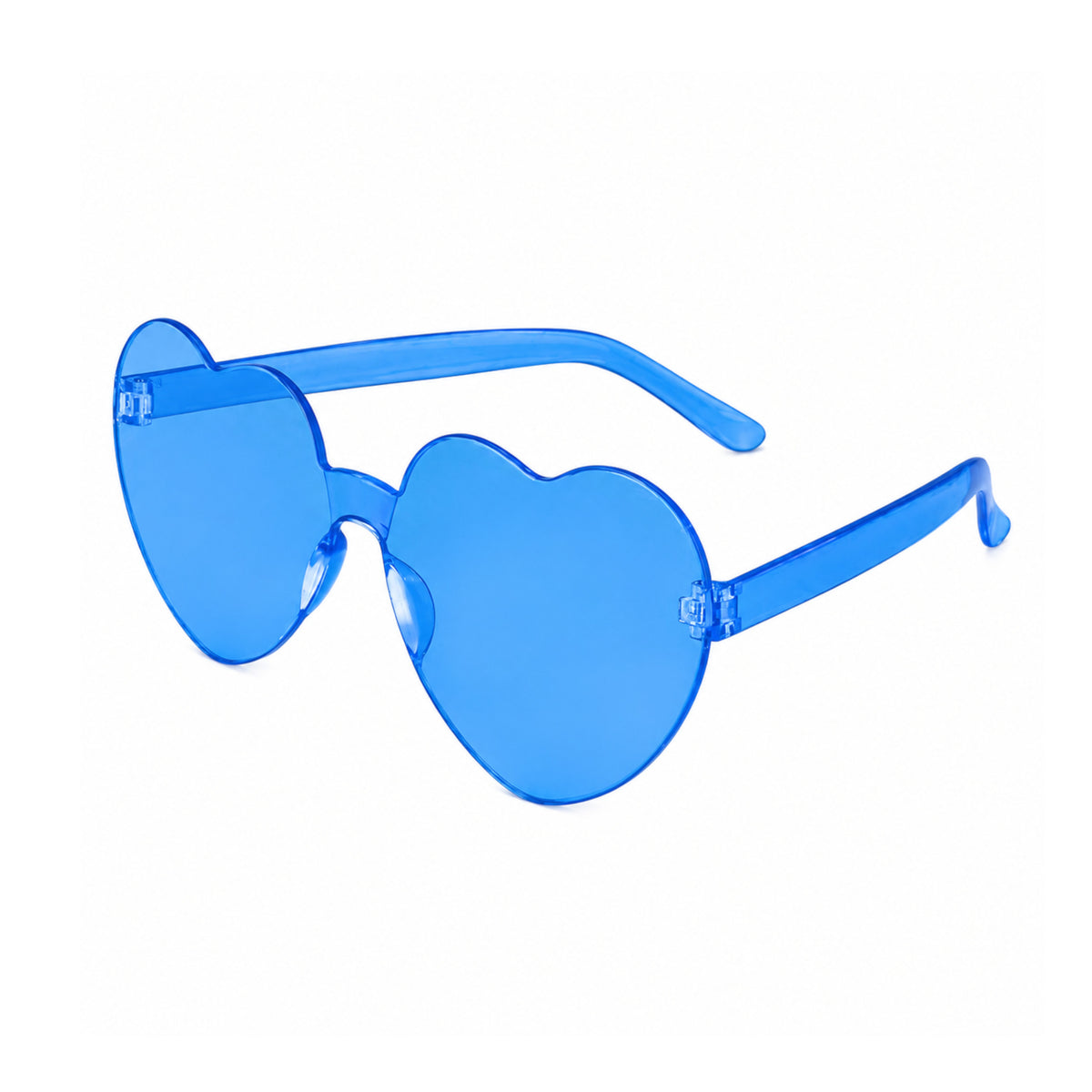 Unlit Heart Shaped Blue Frameless Fashion Glasses