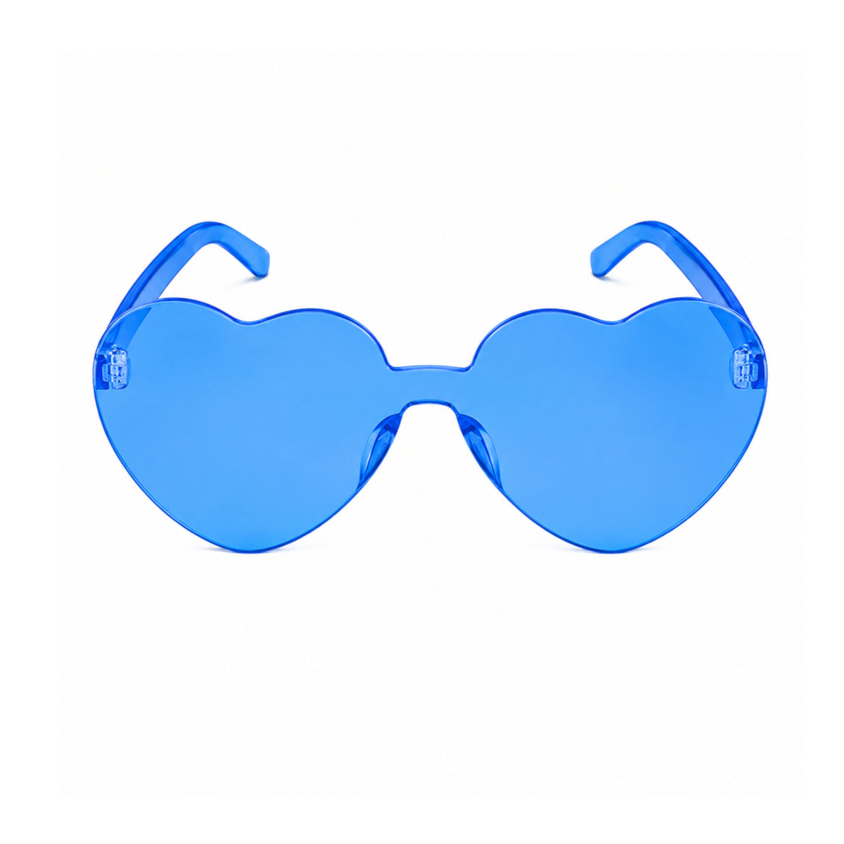 Unlit Heart Shaped Blue Frameless Fashion Glasses