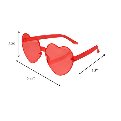 Unlit Red Heart Shaped Frameless Fashion Glasses