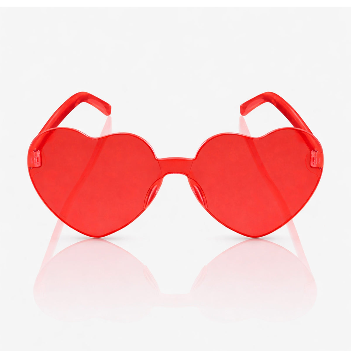 Unlit Red Heart Shaped Frameless Fashion Glasses