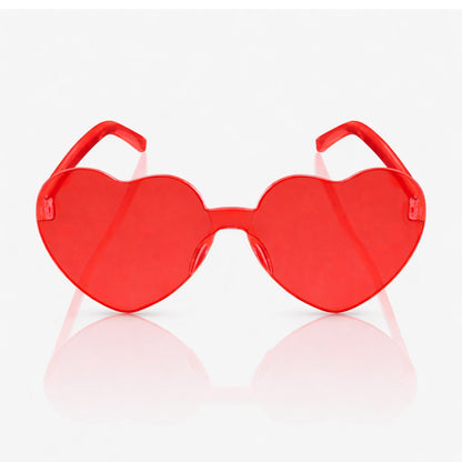 Unlit Red Heart Shaped Frameless Fashion Glasses
