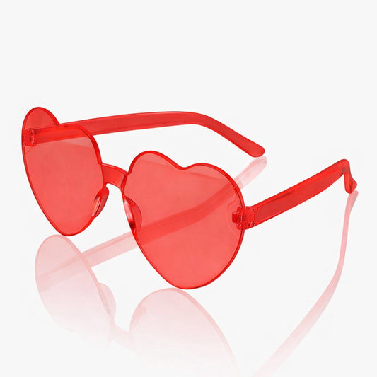 Unlit Red Heart Shaped Frameless Fashion Glasses
