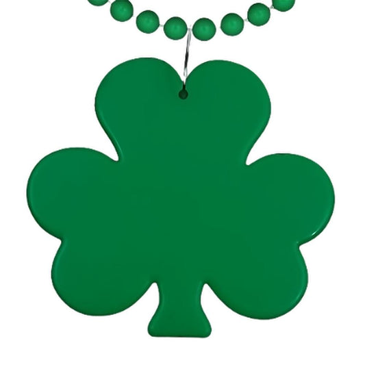 Pack of 12 Unlit Shamrock Charm St Patricks Medallion Green Beaded Necklace
