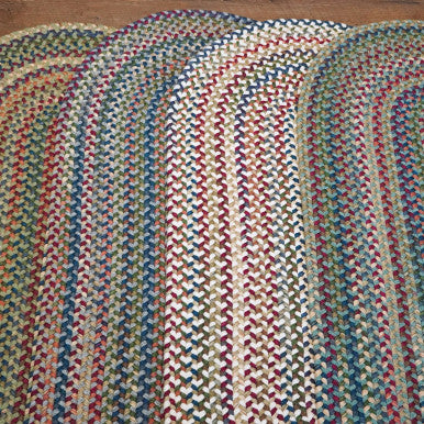 Cloverdale Wool Multi Oval Rugs. Traditional space-dyed wool braided rugs made in the USA by Colonial Mills