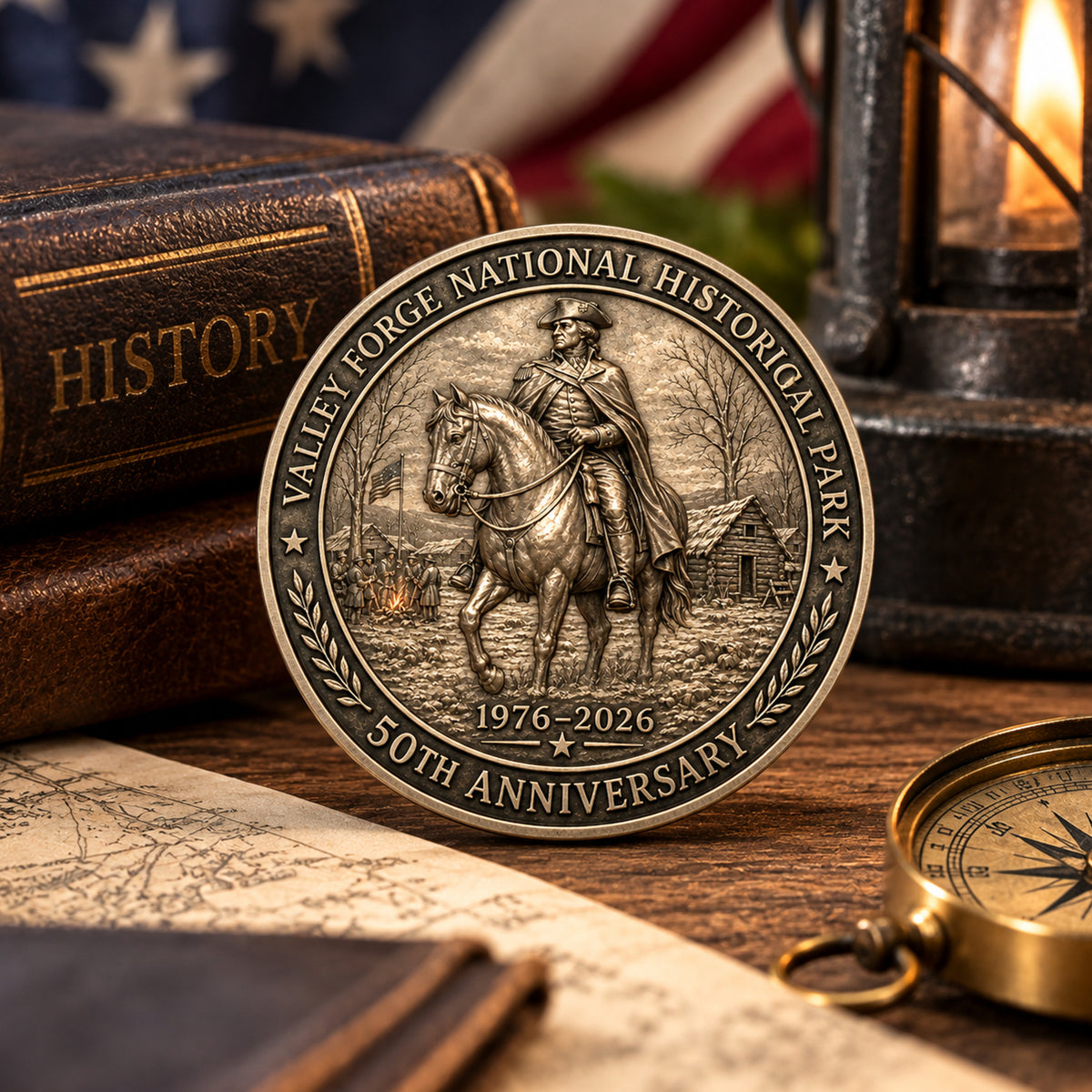 Valley Forge 50th Anniversary 1976 to 2026 Antique Finish Commemorative Coin