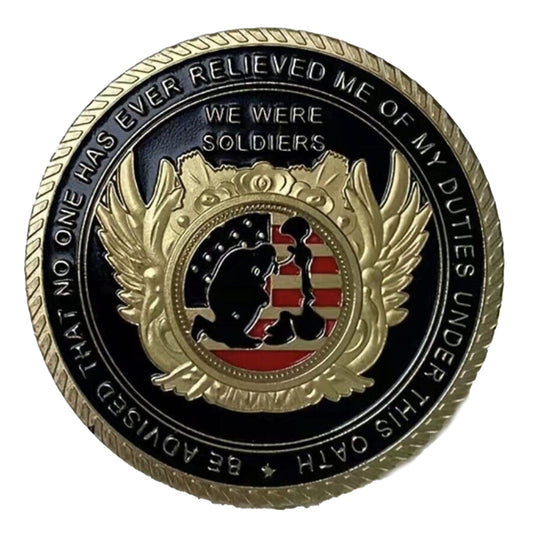 US Veteran Military Challenge Soldiers Oath Commemorative Gold Plated Coin