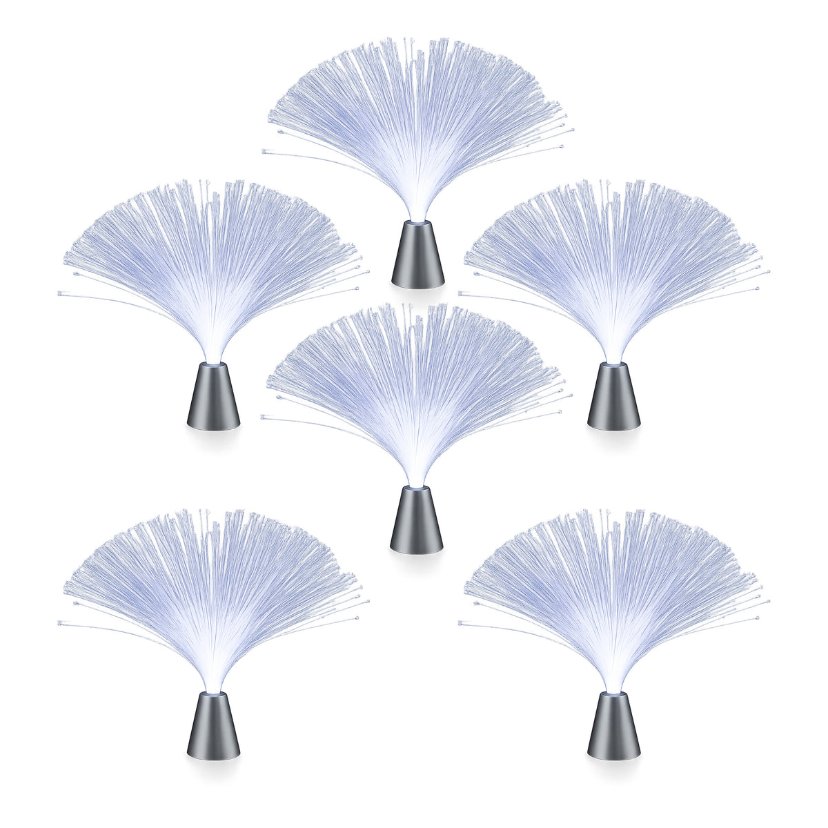 Pack of 6 Fiber Optic Centerpiece White