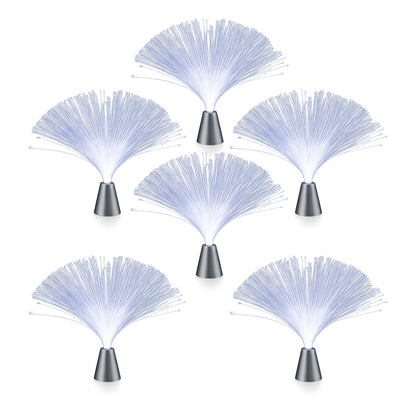 Pack of 6 Fiber Optic Centerpiece White