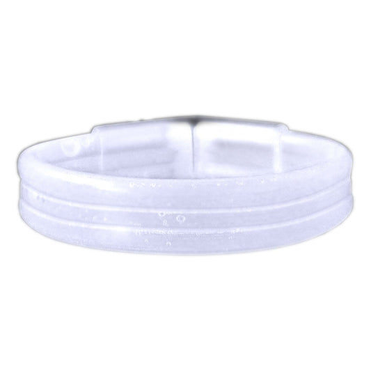 Wide Glow Stick 8 Inch Bracelet White Pack of 25