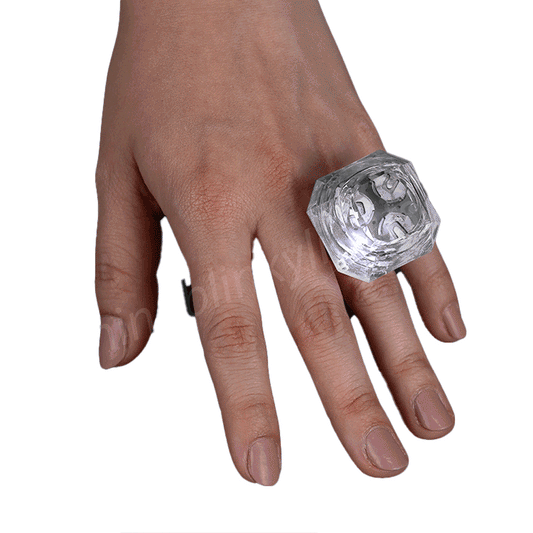 Huge Gem Ring White Diamond