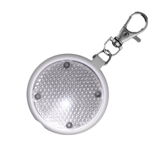 White Round Personal Safety Emergency Keychain Set Flashlight Blinkers