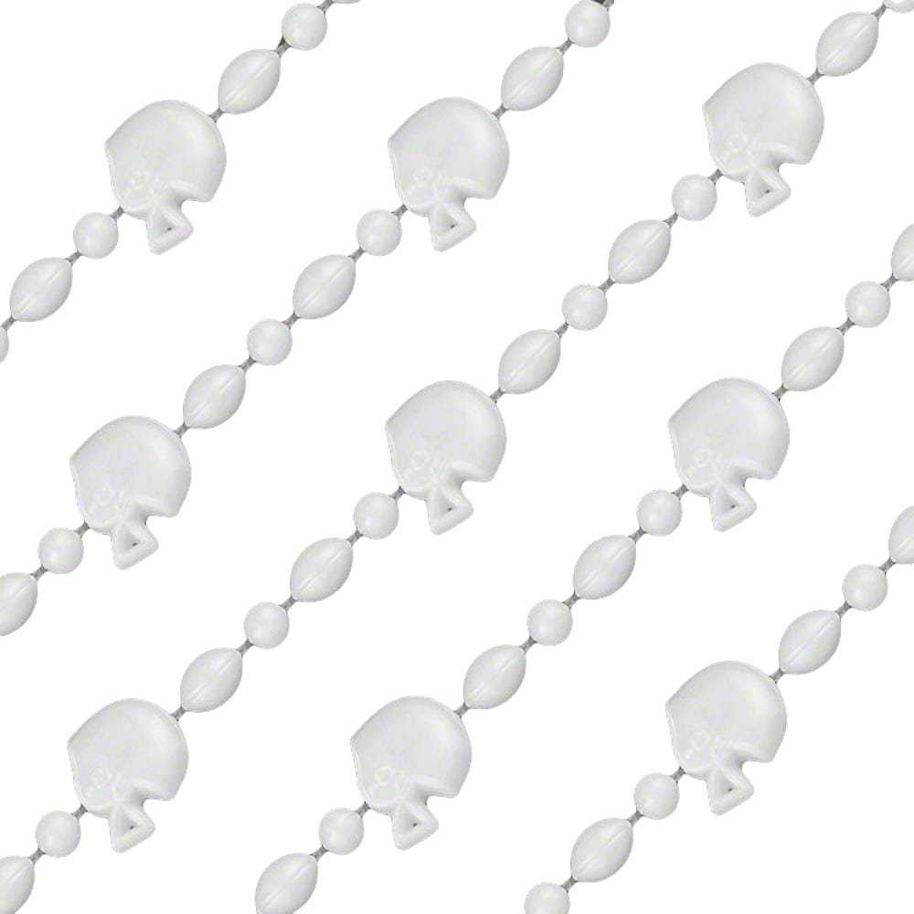 Football Helmet Bead Necklaces Non Metallic White Pack of 12