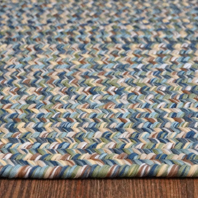 Harbor Blue Colonial Mills Hazel Tweed Oval Rugs. Indoor Outdoor Oval Braided Rugs Made in the USA