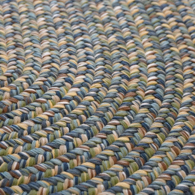 Harbor Blue Colonial Mills Hazel Tweed Oval Rugs. Indoor Outdoor Oval Braided Rugs Made in the USA