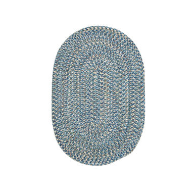 Harbor Blue Colonial Mills Hazel Tweed Oval Rugs. Indoor Outdoor Oval Braided Rugs Made in the USA