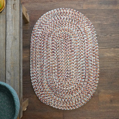 District Red Colonial Mills Hazel Tweed Oval Rugs. Indoor Outdoor Oval Braided Rugs Made in the USA