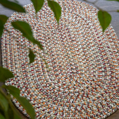 District Red Colonial Mills Hazel Tweed Oval Rugs. Indoor Outdoor Oval Braided Rugs Made in the USA