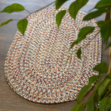 District Red Colonial Mills Hazel Tweed Oval Rugs. Indoor Outdoor Oval Braided Rugs Made in the USA