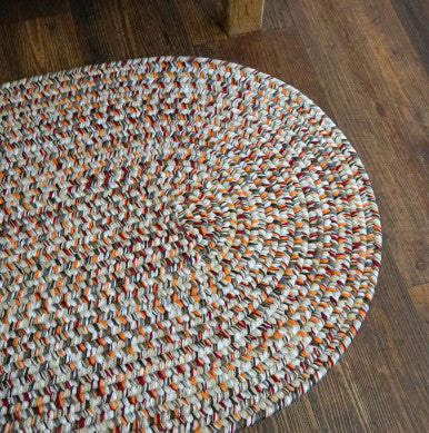 District Red Colonial Mills Hazel Tweed Oval Rugs. Indoor Outdoor Oval Braided Rugs Made in the USA
