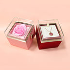 Give a romantic surprise with this creative rotating rose soap-flower gift box, complete with a jewelry compartment—perfect for Valentine’s Day.