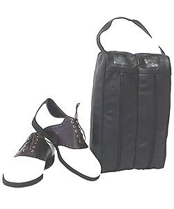 Amerileather Black Leather Golf Shoe Bag