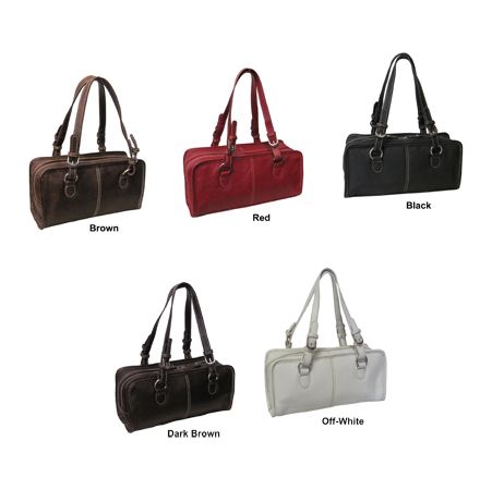 Amerileather Classy Belt Stitched Leather Satchel