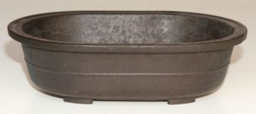 Brown Mica Bonsai Pot - Oval  14" x 9.75" x 3.75" OD 12.5" x 8.25" x 3.25 ID