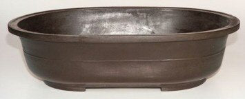 Brown Mica Bonsai Pot  - Oval   20 5/8" x 14 5/8" x 5.25" OD  18 3/8" x 12.75" x 4.5" ID