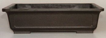 Brown Mica Bonsai Pot - Rectangle   21 5/8" x 15 3/8" x 5.25" OD 19.5" x 13.25" x 4.75" ID