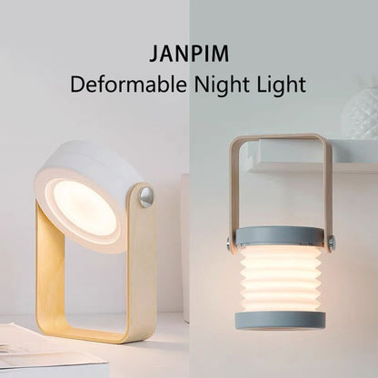 Foldable Touch-Dimmable LED Reading Night Light – Portable USB-Rechargeable Lantern for Home Decor