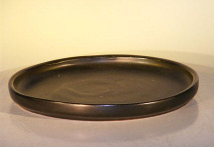 Ceramic Humidity/Drip Bonsai Tray - Black Round 11.25" x 1.0"