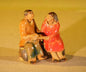 Miniature Glazed Figurine Loving Couple Holding Hands