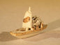 Ceramic Miniature Sampan Figurine Small Size