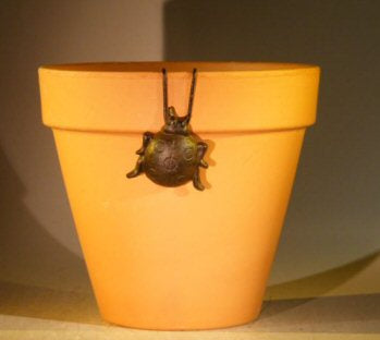 Cast Iron Hanging Garden Pot Decoration - Lady Bug  2.0" Wide x 2.0" High