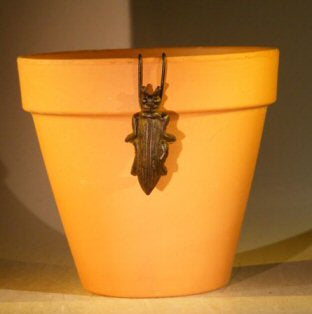 Cast Iron Hanging Garden Pot Decoration - Wasp 1.5" Wide x 3.25" High