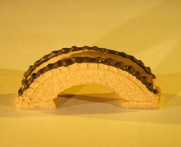 Miniature Ceramic Bridge Figurine  2.75" x 0.5" x 1.0" Tall