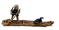 Miniature Figurine Man Riding On Raft With Single Duck - 1.25"
