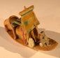 Man on Sampan Boat  Small Glazed Figurine