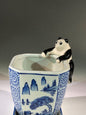 Miniature Ceramic Figurine Panda Pot-Hanger - 2"