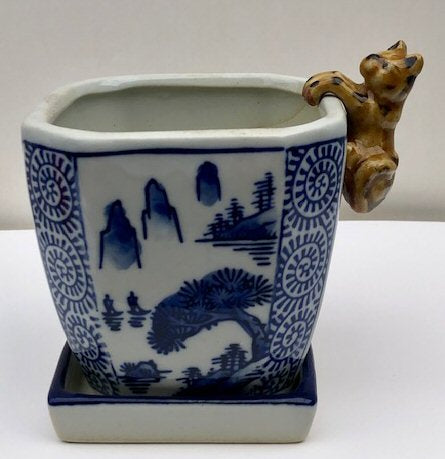Miniature Ceramic Figurine Dog Pot-Hanger - 1.5"
