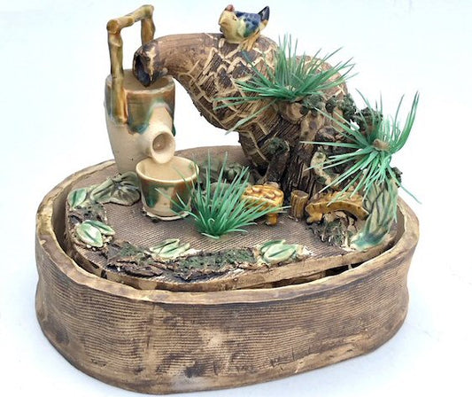 Ceramic Table Top Water Fountain 7.0" x 8.5" x 6.0