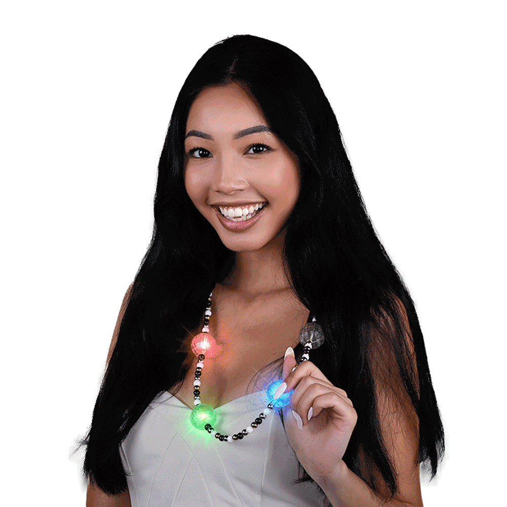 Flashing Multicolor Disco Prism Balls Fancy Party Necklace